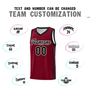 Custom Crimson Black Personalized Indians Pattern Sets Sports Uniform Basketball Jersey