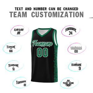 Custom Black Kelly Green Personalized Indians Pattern Sets Sports Uniform Basketball Jersey