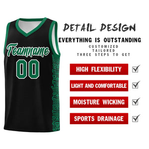 Custom Black Kelly Green Personalized Indians Pattern Sets Sports Uniform Basketball Jersey