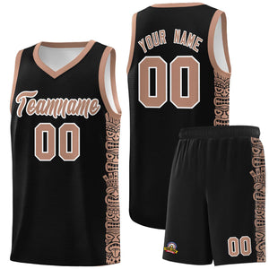 Custom Black Teabrown Personalized Indians Pattern Sets Sports Uniform Basketball Jersey