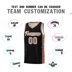 Custom Black Teabrown Personalized Indians Pattern Sets Sports Uniform Basketball Jersey