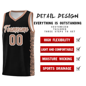 Custom Black Teabrown Personalized Indians Pattern Sets Sports Uniform Basketball Jersey