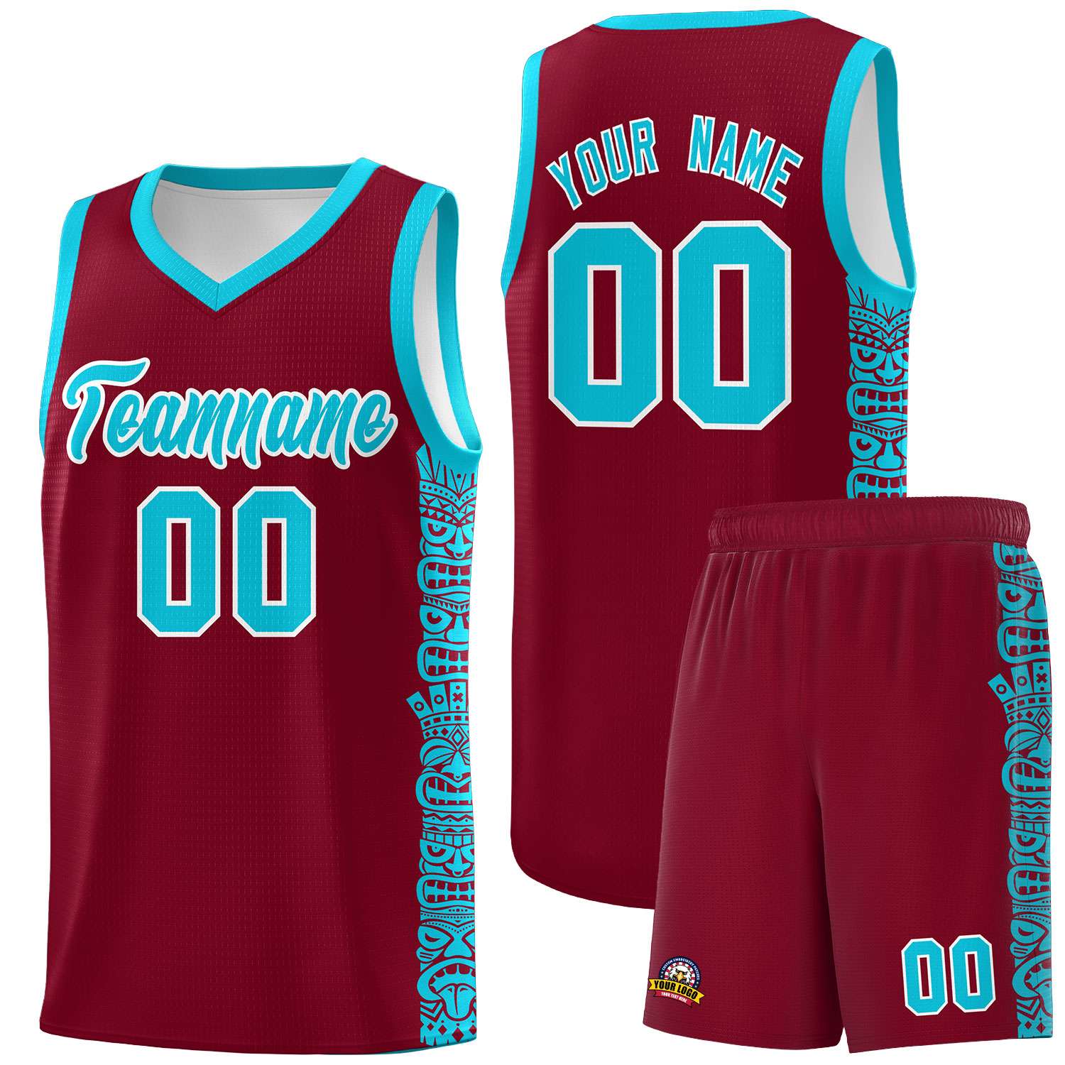 Custom Crimson Sky Blue Personalized Indians Pattern Sets Sports Uniform Basketball Jersey