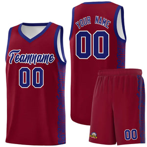 Custom Crimson Royal Personalized Indians Pattern Sets Sports Uniform Basketball Jersey