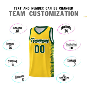 Custom Gold Gold Personalized Indians Pattern Sets Sports Uniform Basketball Jersey