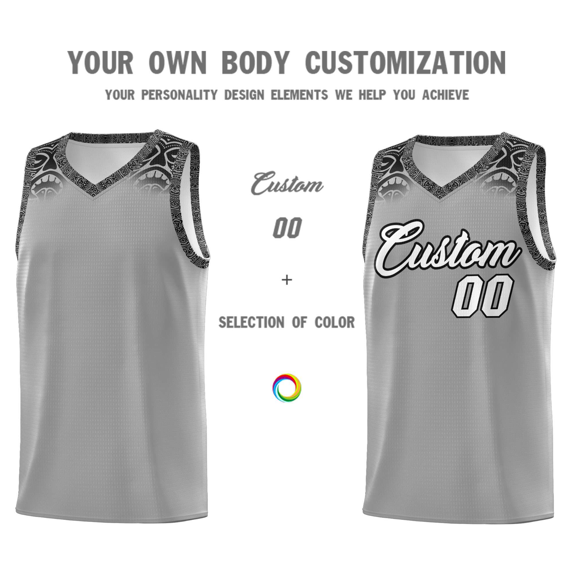 Custom Dark Gray Black Personalized Indians Print Sets Sports Uniform Basketball Jersey