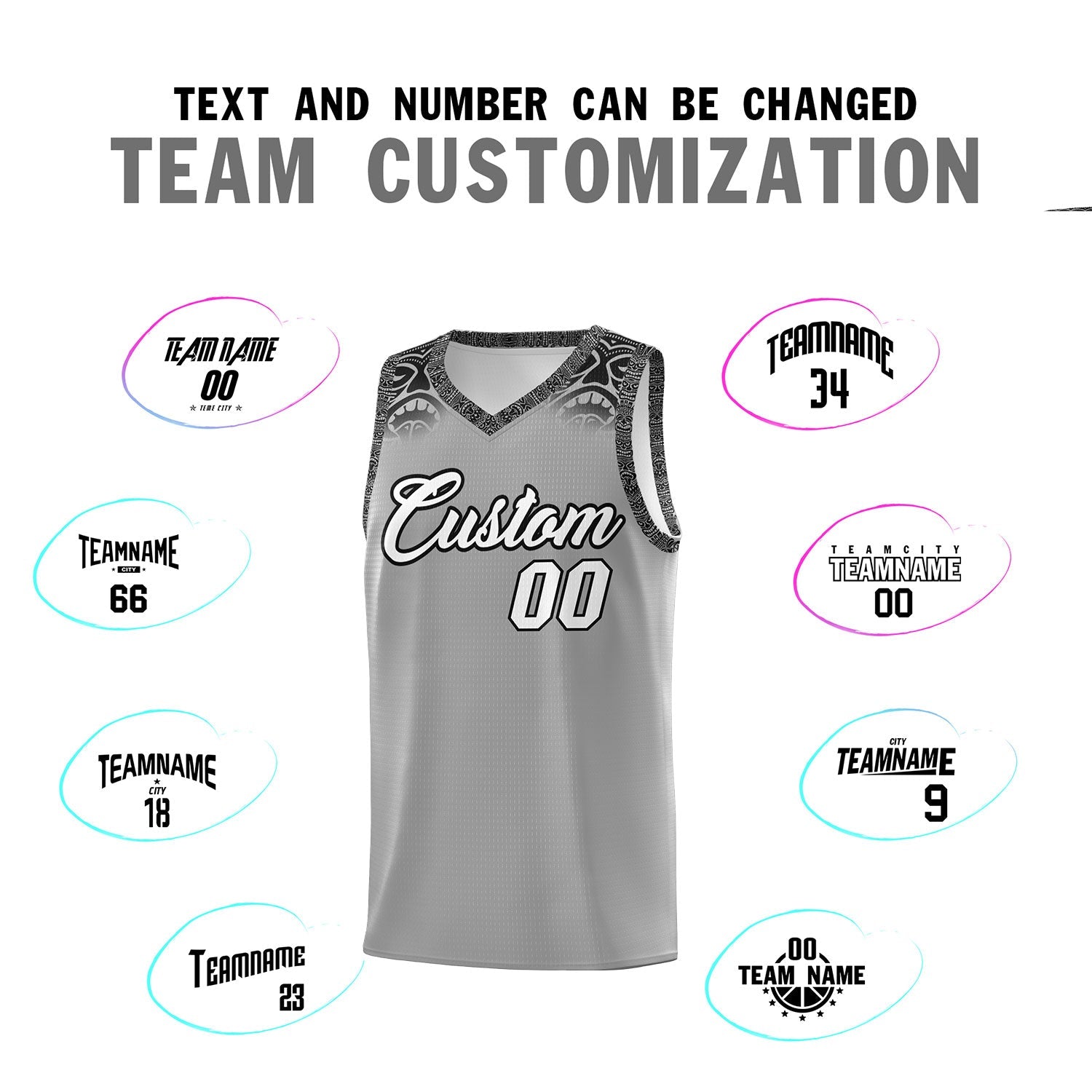 Custom Dark Gray Black Personalized Indians Print Sets Sports Uniform Basketball Jersey