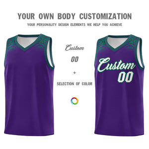 Custom Purple Kelly Green Personalized Indians Print Sets Sports Uniform Basketball Jersey