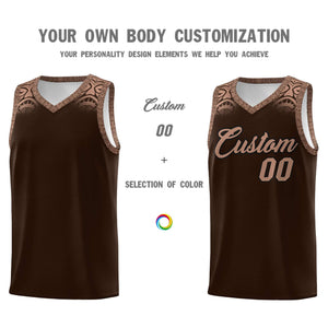 Custom Brown Teabrown Personalized Indians Print Sets Sports Uniform Basketball Jersey