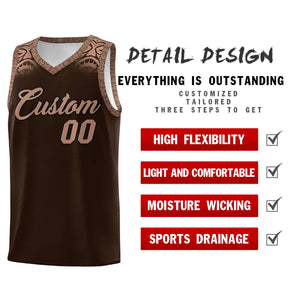 Custom Brown Teabrown Personalized Indians Print Sets Sports Uniform Basketball Jersey