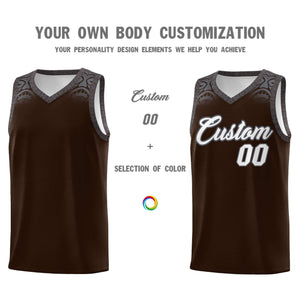 Custom Brown Dark Gray Personalized Indians Print Sets Sports Uniform Basketball Jersey