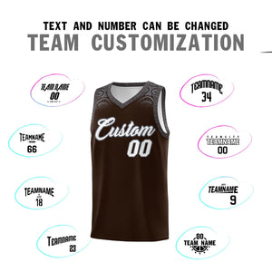 Custom Brown Dark Gray Personalized Indians Print Sets Sports Uniform Basketball Jersey