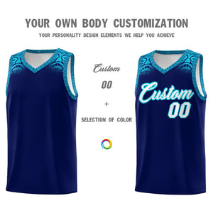 Custom Royal Sky Blue Personalized Indians Print Sets Sports Uniform Basketball Jersey