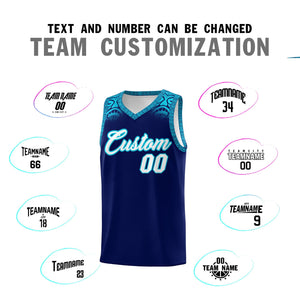 Custom Royal Sky Blue Personalized Indians Print Sets Sports Uniform Basketball Jersey