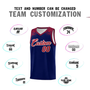 Custom Royal Red Personalized Indians Print Sets Sports Uniform Basketball Jersey