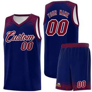 Custom Royal Crimson Personalized Indians Print Sets Sports Uniform Basketball Jersey