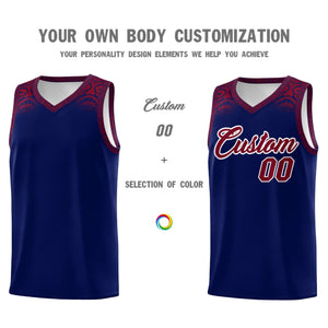 Custom Royal Crimson Personalized Indians Print Sets Sports Uniform Basketball Jersey