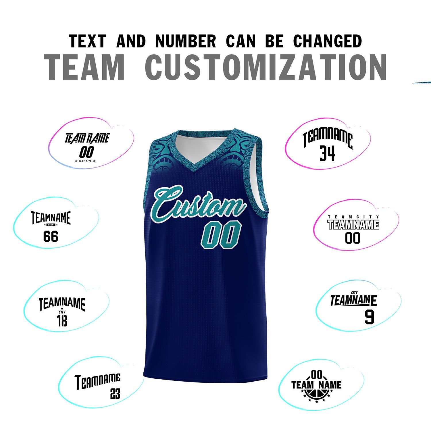 Custom Royal Aqua Personalized Indians Print Sets Sports Uniform Basketball Jersey