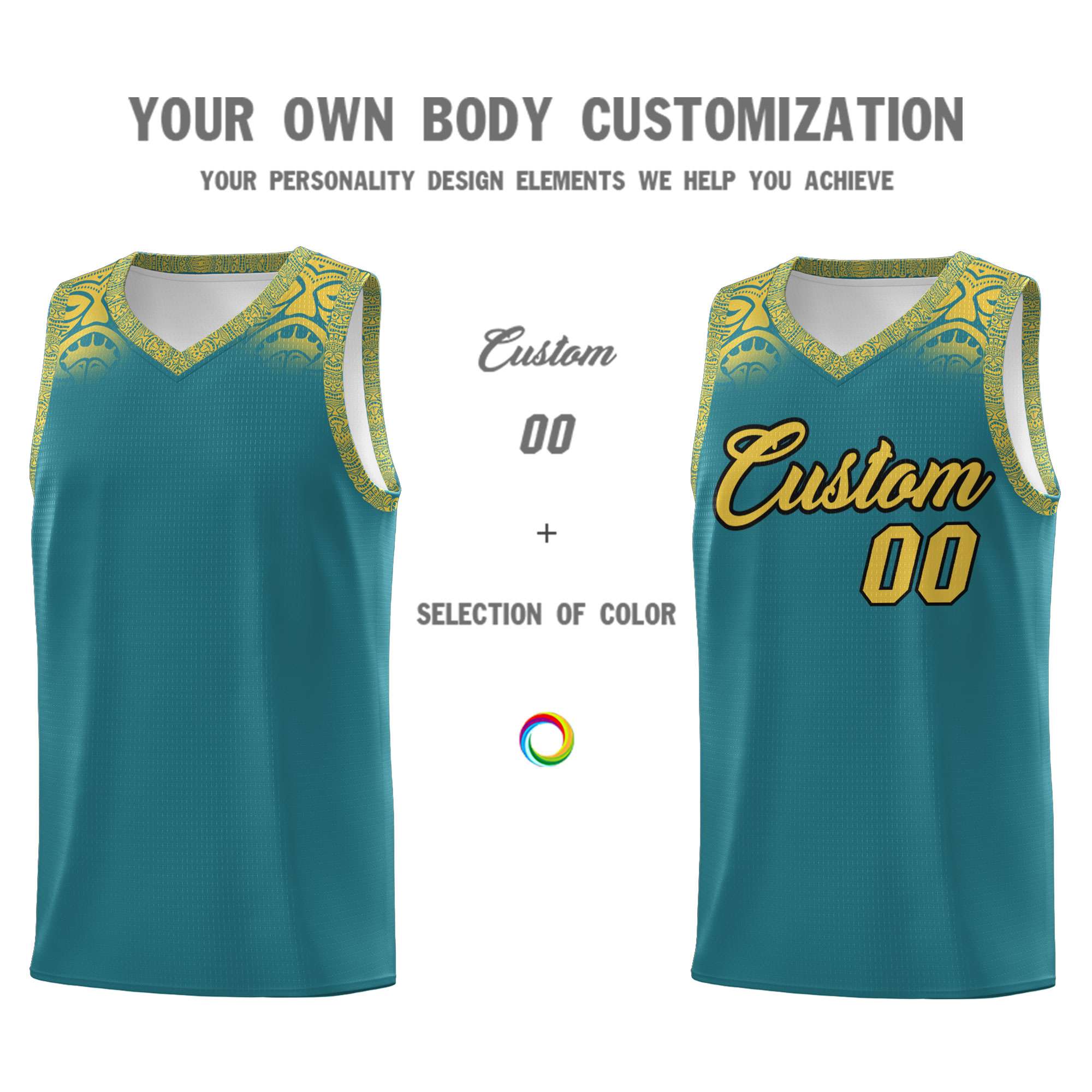 Custom Aqua Yellow Personalized Indians Print Sets Sports Uniform Basketball Jersey