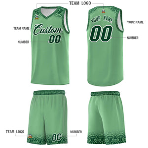 Custom Green Green Personalized Indians Print Sets Sports Uniform Basketball Jersey