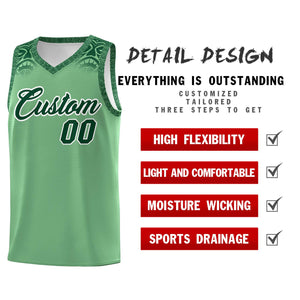 Custom Green Green Personalized Indians Print Sets Sports Uniform Basketball Jersey