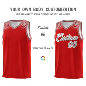 Custom Red Gray Personalized Indians Print Sets Sports Uniform Basketball Jersey