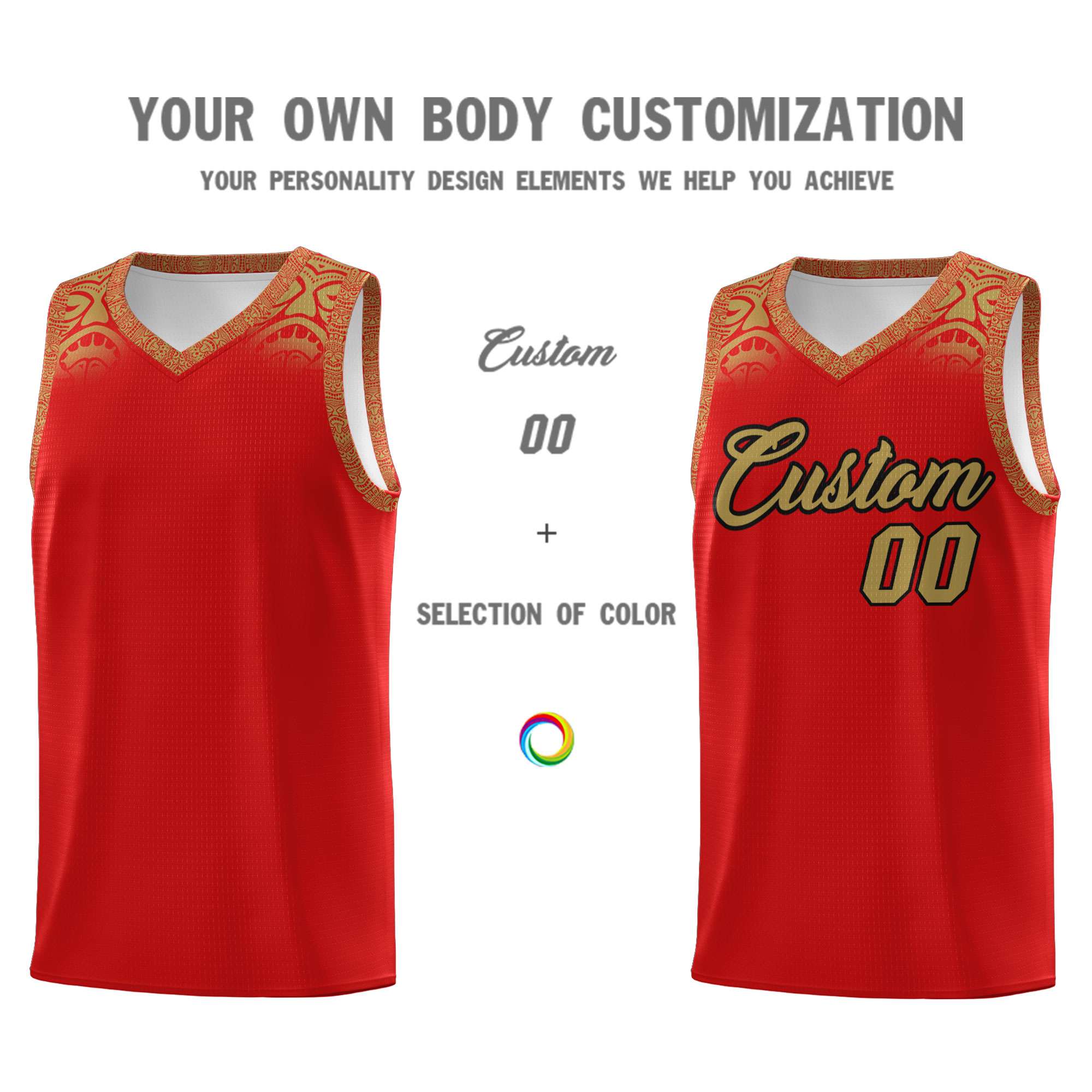 Custom Red Desert Yellow Personalized Indians Print Sets Sports Uniform Basketball Jersey