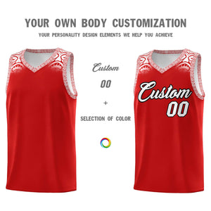 Custom Red White Personalized Indians Print Sets Sports Uniform Basketball Jersey