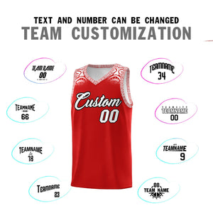 Custom Red White Personalized Indians Print Sets Sports Uniform Basketball Jersey