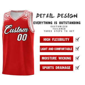 Custom Red White Personalized Indians Print Sets Sports Uniform Basketball Jersey