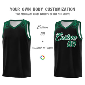 Custom Black Kelly Green Personalized Indians Print Sets Sports Uniform Basketball Jersey