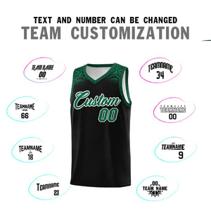 Custom Black Kelly Green Personalized Indians Print Sets Sports Uniform Basketball Jersey