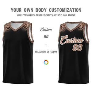 Custom Black Teabrown Personalized Indians Print Sets Sports Uniform Basketball Jersey