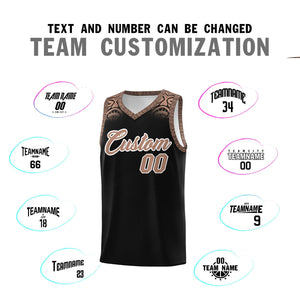 Custom Black Teabrown Personalized Indians Print Sets Sports Uniform Basketball Jersey