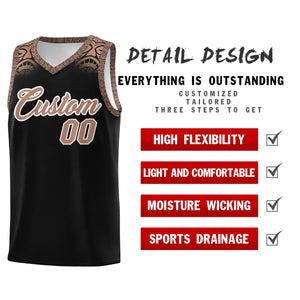 Custom Black Teabrown Personalized Indians Print Sets Sports Uniform Basketball Jersey