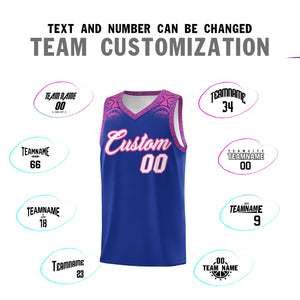 Custom Royal Pink Personalized Indians Print Sets Sports Uniform Basketball Jersey