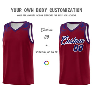 Custom Crimson Royal Personalized Indians Print Sets Sports Uniform Basketball Jersey