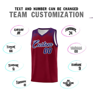 Custom Crimson Royal Personalized Indians Print Sets Sports Uniform Basketball Jersey