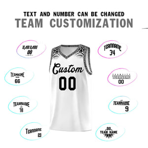 Custom White Black Personalized Indians Print Sets Sports Uniform Basketball Jersey