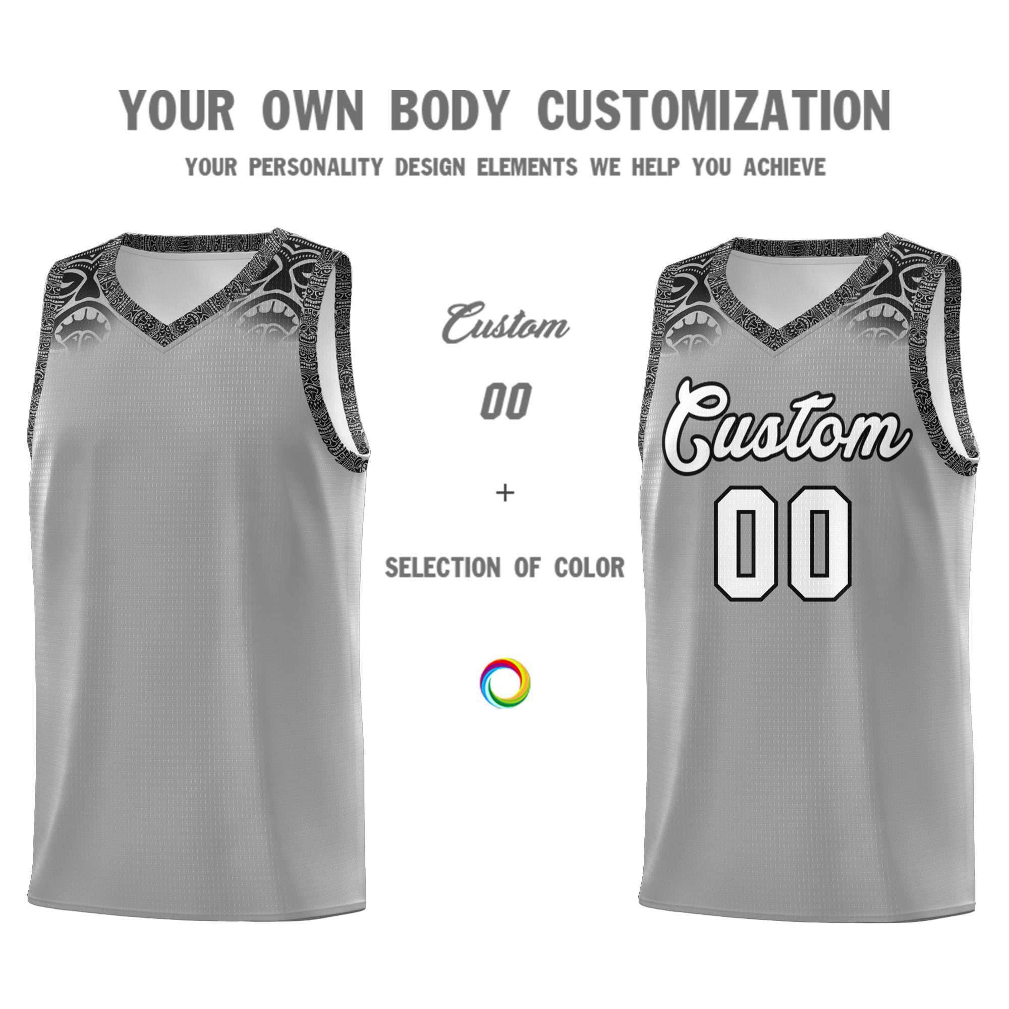 Custom Dark Gray Black Personalized Indians Print Sets Sports Uniform Basketball Jersey