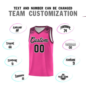 Custom Pink Black Personalized Indians Print Sets Sports Uniform Basketball Jersey