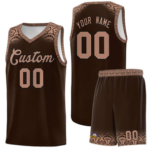 Custom Brown Teabrown Personalized Indians Print Sets Sports Uniform Basketball Jersey