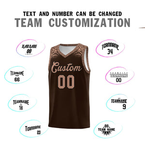 Custom Brown Teabrown Personalized Indians Print Sets Sports Uniform Basketball Jersey