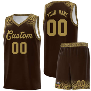 Custom Brown Desert Yellow Personalized Indians Print Sets Sports Uniform Basketball Jersey