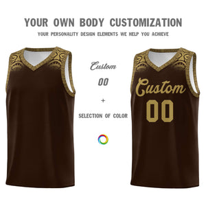 Custom Brown Desert Yellow Personalized Indians Print Sets Sports Uniform Basketball Jersey