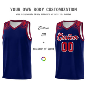 Custom Royal Red Personalized Indians Print Sets Sports Uniform Basketball Jersey