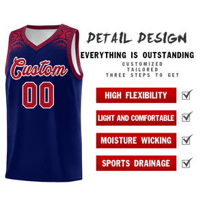 Custom Royal Red Personalized Indians Print Sets Sports Uniform Basketball Jersey