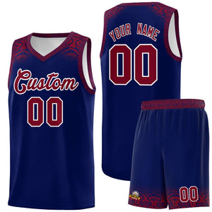 Custom Royal Crimson Personalized Indians Print Sets Sports Uniform Basketball Jersey