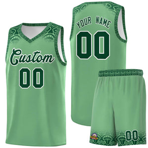 Custom Green Green Personalized Indians Print Sets Sports Uniform Basketball Jersey