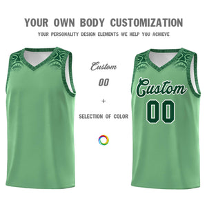 Custom Green Green Personalized Indians Print Sets Sports Uniform Basketball Jersey